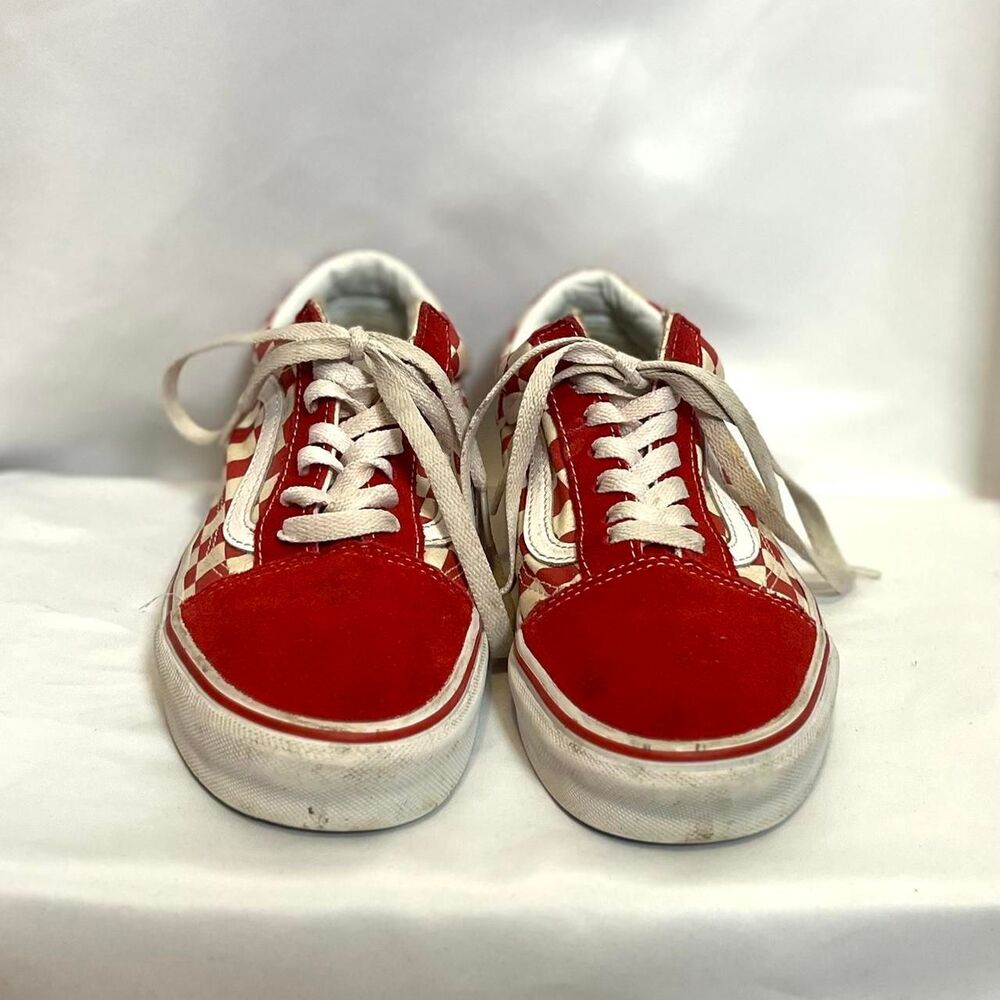 Grunge Vans Red Skateboard Trainers Men's Size 6.0 Women Size 7.50